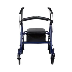 McKesson 4 Wheel Rollator 31 to 37 Inch Blue Folding Steel 31 to 37 Inch - Image 3