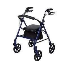 McKesson 4 Wheel Rollator 31 to 37 Inch Blue Folding Steel 31 to 37 Inch - Image 2