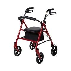McKesson 4 Wheel Rollator 31 to 37 Inch Red Folding Steel 31 to 37 Inch - Image 4