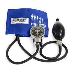 McKesson Aneroid Sphygmomanometer with Cuff LUMEON 2-Tube Pocket Size Hand Held Small Adult / Child Small Cuff, 20 EA/CS