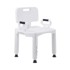 McKesson Bath Bench, Removable Arm Rail, Plastic Frame, Removable Back, 21-1/4 Seat Width