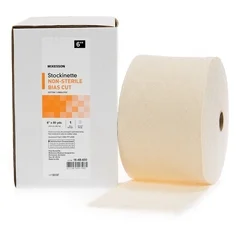 McKesson Bias Cut Stockinette Cotton 6 Inch X 50 Yard Size 2 Beige NonSterile, 6/CS