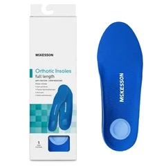 McKesson Brand Insole Full Length Size D Polypropylene / EVA / Polyester / Poron® Black / Blue Male 7 to 7-1/2 / Female 9 to 9-1/2, 1/BX
