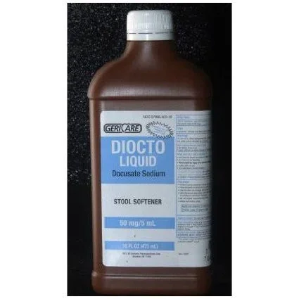 McKesson Brand Stool Softener, Liquid, 16 oz., 50 mg / 5 mL Strength, Docusate Sodium, 1 Bottle