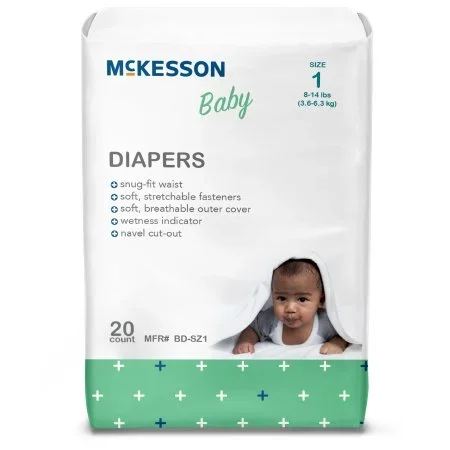 Mckesson Brand Unisex Baby Diaper Mckesson Size 1 Disposable Moderate Absorbency – BD-SZ1
