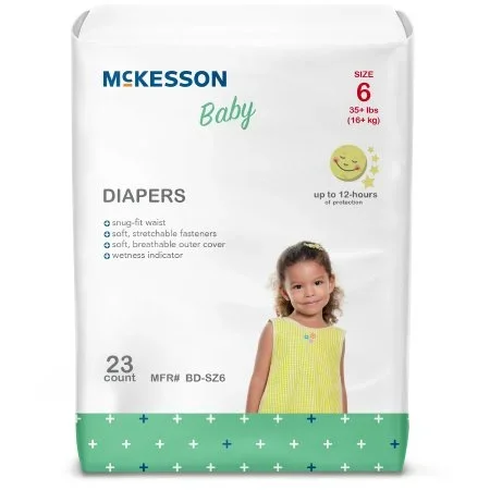 Mckesson Brand Unisex Baby Diaper Mckesson Size 6 Disposable Moderate Absorbency – BD-SZ6