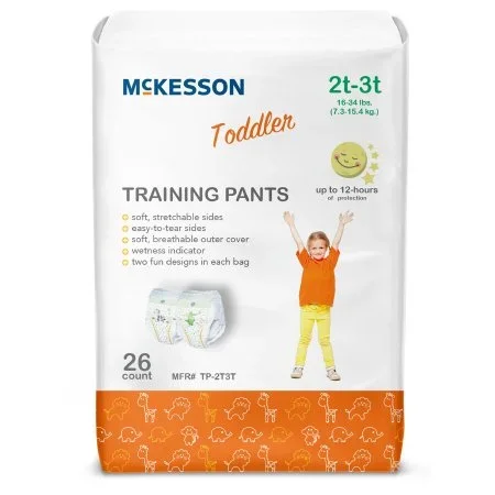 Mckesson Brand Unisex Toddler Training Pants Mckesson Pull On With Tear Away Seams 2T To 3T Disposable Heavy Absorbency – TP-2T3T