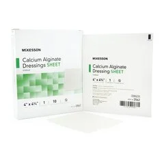 McKesson Calcium Alginate Dressing 4 x 4.75 Rectangle Calcium Alginate Sterile, 10 EA/BX
