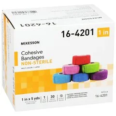 McKesson Cohesive Bandage 1″ x 5 Yard Standard Compression Self-adherent Closure Purple / Pink / Green / Light Blue / Royal Blue / Red NonSterile, 30 EA/CS - Image 3