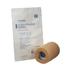 McKesson Cohesive Bandage 3″ x 5 Yard Standard Compression Self-adherent Closure Tan Sterile, 1/EA