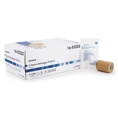 McKesson Cohesive Bandage 3″ x 5 Yard Standard Compression Self-adherent Closure Tan Sterile, 24 EA/CS - Image 2