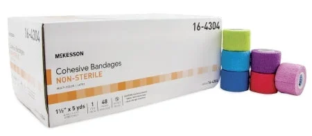 McKesson Cohesive Bandage Standard Compression Self-adherent Closure Purple / Pink / Green / Light Blue / Royal Blue / Red
