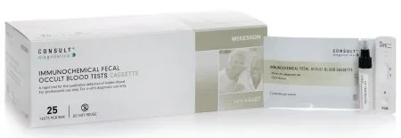 McKesson Consult Test Kit Colorectal Cancer Screening Fecal Occult Blood Test (iFOB or FIT) Stool Sample CLIA Waived 25 Tests – 4487