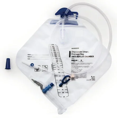 McKesson Disposable Urinary Drainage Bag with Anti-Reflux Drip Chamber – 20 Per Case
