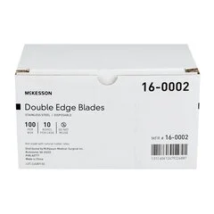 McKesson Double Edged Razor Blade Stainless Steel, Coated, Nonsterile, Disposable, 1000/CS - Image 2