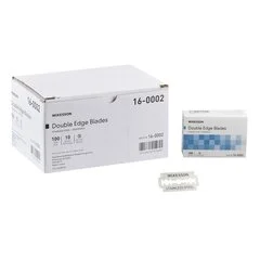 McKesson Double Edged Razor Blade Stainless Steel, Coated, Nonsterile, Disposable, 1000/CS