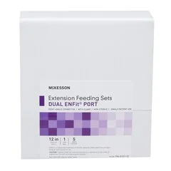 McKesson Enteral Feeding Extension Set 12 Inch, Enfit, Y-Port, Right Angle Connector and Clamp, NonSterile, 1/EA - Image 3