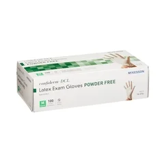 McKesson Exam Glove Medi-Pak® Performance NonSterile Powder Free Latex Smooth Ivory Medium Ambidextrous, 100EA/BX - Image 3