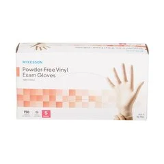 McKesson Exam Glove NonSterile Clear Powder Free Vinyl Ambidextrous Smooth Not Chemo Approved Small, 150/BX - Image 4