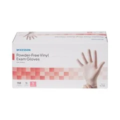 McKesson Exam Glove NonSterile Clear Powder Free Vinyl Ambidextrous Smooth Not Chemo Approved Small, 150/BX - Image 2