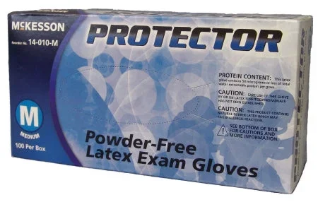 McKesson Exam Glove NonSterile Latex Standard Cuff Length Textured Fingertips, X-Small Ivory