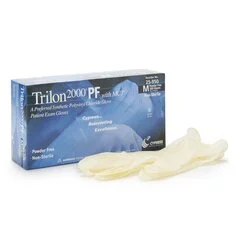 McKesson Exam Glove Trilon 2000 PF with MC3 Medium NonSterile Stretch Vinyl Standard Cuff Length Smooth Ivory Not Chemo Approved WITH PROP. 65 WARNING