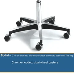 McKesson Exam Stool Backless Pneumatic Height Adjustment 5 Casters Black, 1/EA - Image 2
