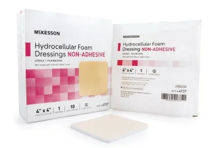 McKesson Foam Dressing Square Non-Adhesive without Border Sterile, 4 X 4 Inch