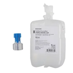 McKesson Humidifier Bottle with Adapter 550 mL Sterile Water Universal, 1/EA