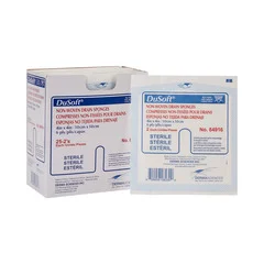 McKesson I.V. / Drain Split Dressing DuSoft Poly / Rayon Blend 4 x 4″ Square Sterile, 300 EA/CS