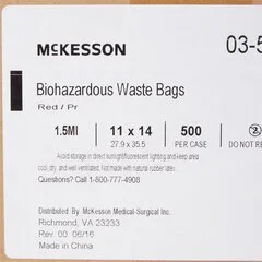 McKesson Infectious Waste Bag 1 – 6 gal. Red Bag 11 x 14″, 500 EA/CS - Image 2