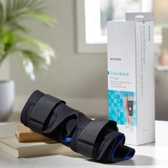 McKesson Knee Brace Medium Wraparound / Hook and Loop Straps with D-Rings 18 to 20-1/2 Circumference Left or Right Knee, 1/EA - Image 2