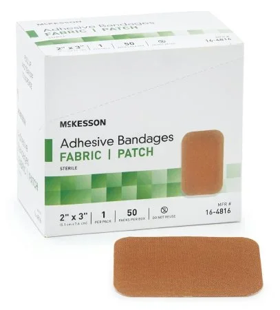 McKesson McKesson Adhesive Strip 2 X 3 Inch Fabric Rectangle Tan Sterile – 16-4816