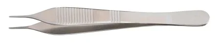 McKesson McKesson Argent Dressing Forceps Adson 4-3/4 Inch Surgical Grade Stainless Steel NonSterile NonLocking Thumb Handle Straight Delicate Serrated Tips – 43-1-772