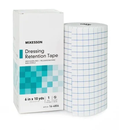 McKesson McKesson Dressing Retention Tape NonWoven Fabric / Printed Release Paper 6 Inch X 10 Yard White NonSterile – 16-4806