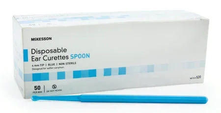McKesson McKesson Ear Curette Single-ended Handle with Grooves 4 mm Tip Curved Tip – 520