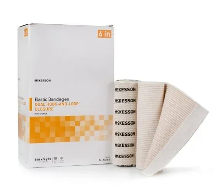McKesson McKesson Elastic Bandage 6 Inch X 5 Yard Double Hook and Loop Closure NonSterile – 16-2033-6