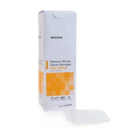 McKesson McKesson Gauze Sponge Woven Cotton 12-Ply 3 X 3 Inch Square NonSterile – 12332000