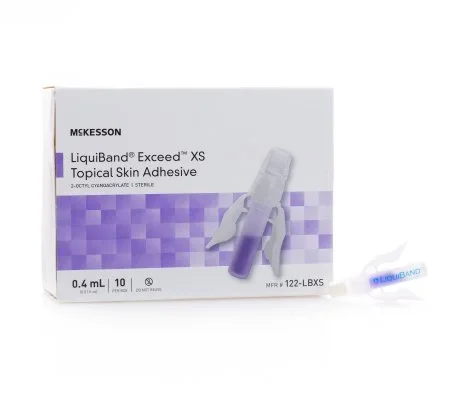 McKesson McKesson LiquiBand Exceed Skin Adhesive 0.4 mL Liquid Dome Applicator Tip 2-Octyl Cyanoacrylate – 122-LBXS
