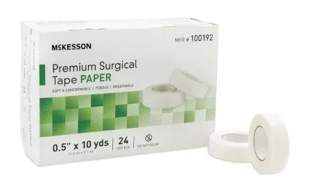 McKesson McKesson Medical Tape Water Resistant Paper 1/2 Inch X 10 Yard White NonSterile – 100192