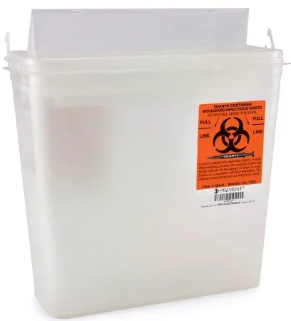 McKesson McKesson Prevent Sharps Container 2-Piece 10-3/4 H X 10-1/2 W X 4-3/4 D Inch 5 Quart Clear Horizontal Entry Lid – 2261