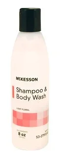 McKesson McKesson Rinse-Free Shampoo and Body Wash 8 oz. Squeeze Bottle Light Floral Scent – 53-27913-8