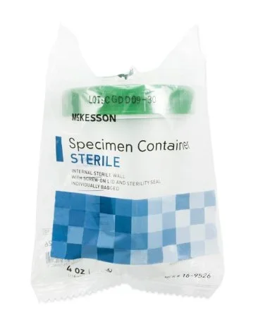 McKesson McKesson Specimen Container Polypropylene Screw Cap 120 mL (4 oz.) Sterile – 16-9526