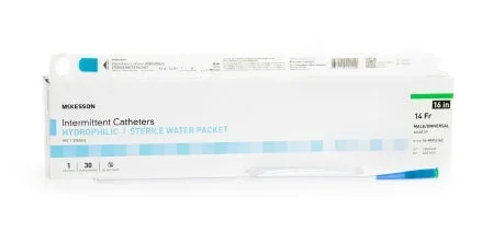 McKesson McKesson Urethral Catheter Coude Tip Hydrophilic Coated PVC 14 Fr. 16 Inch – 16-MH1614C