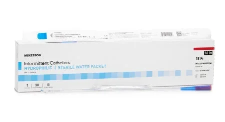 McKesson McKesson Urethral Catheter Coude Tip Hydrophilic Coated PVC 18 Fr. 16 Inch – 16-MH1618C