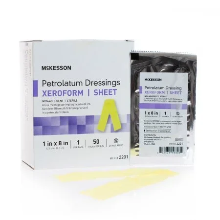 McKesson McKesson Xeroform Petrolatum Dressing 1 X 8 Inch Gauze Bismuth Tribromophenate Sterile – 2201