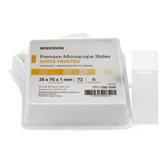 McKesson Microscope Slide 25 X 75 X 1 mm White Frosted End, 72/BX