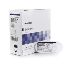 McKesson Nonabsorbable Suture with Needle Polypropylene CV-23 1/2 Circle Taper Point Needle Size 5 – 0 Monofilament, 1/BX