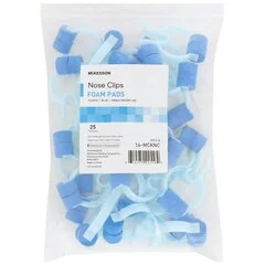 McKesson Nose Clip Foam, Disposable, Blue Plastic For Spirometer, 25/BG
