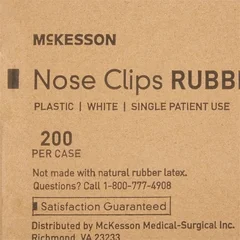 McKesson Nose Clip Rubber, Disposable, White Plastic For Spirometry, 200/CS - Image 2